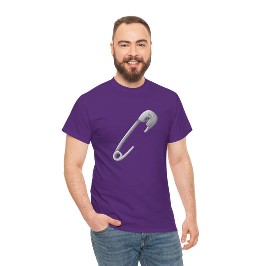 Unisex Heavy Cotton T-Shirt - Minimalist Safety Pin