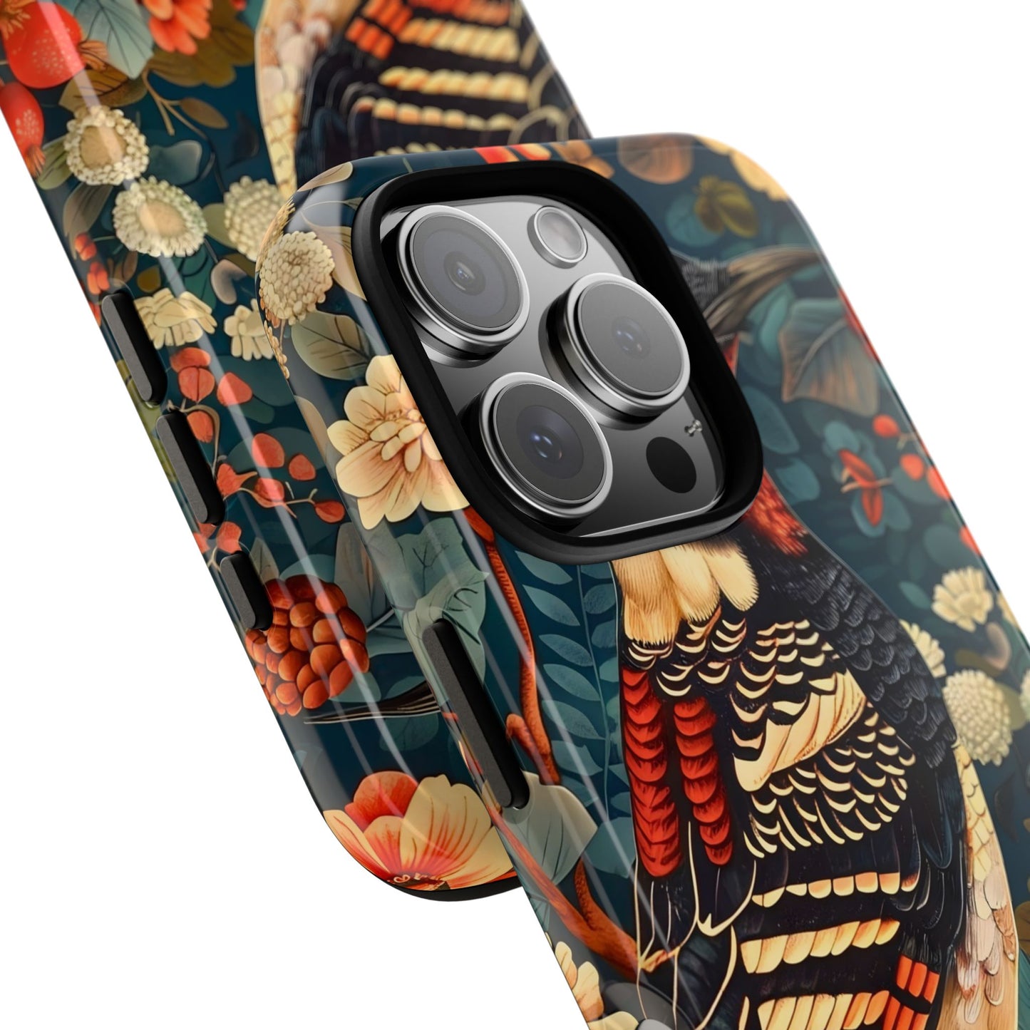 Nature-Inspired Phone Case with Floral Art, Tough Phone Cover, Protective Case, Gift for Nature Lovers, Unique Phone Accessory