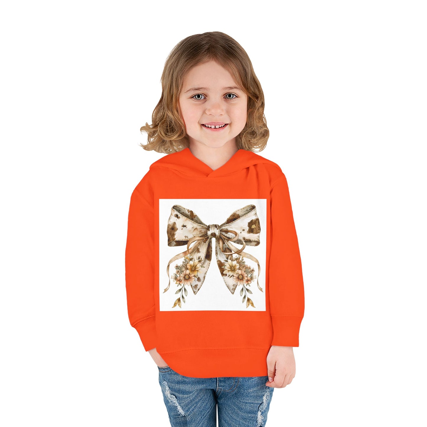Floral Bow Toddler Hoodie - Cozy Pullover for Little Ones