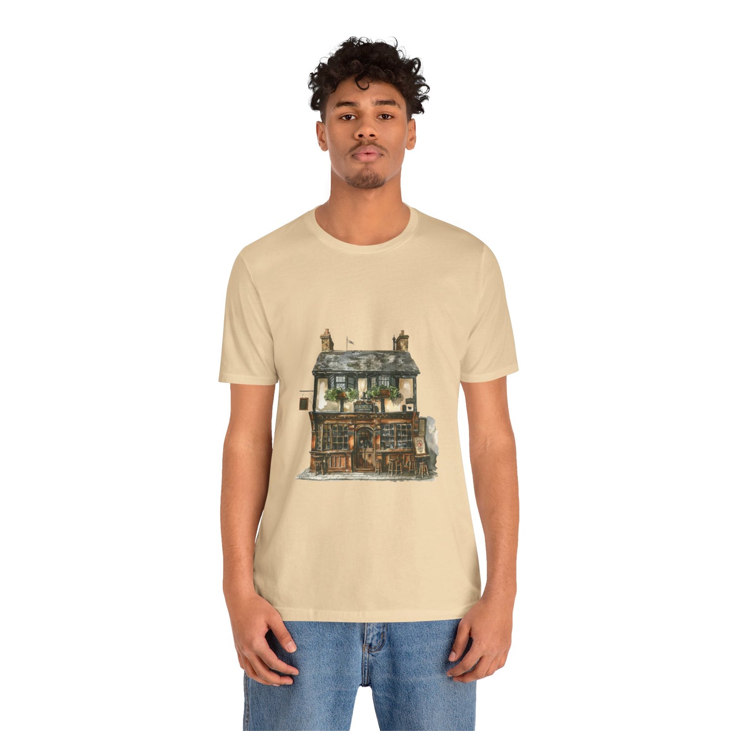 Unisex Jersey Short Sleeve Tee - Charming British Vintage Building