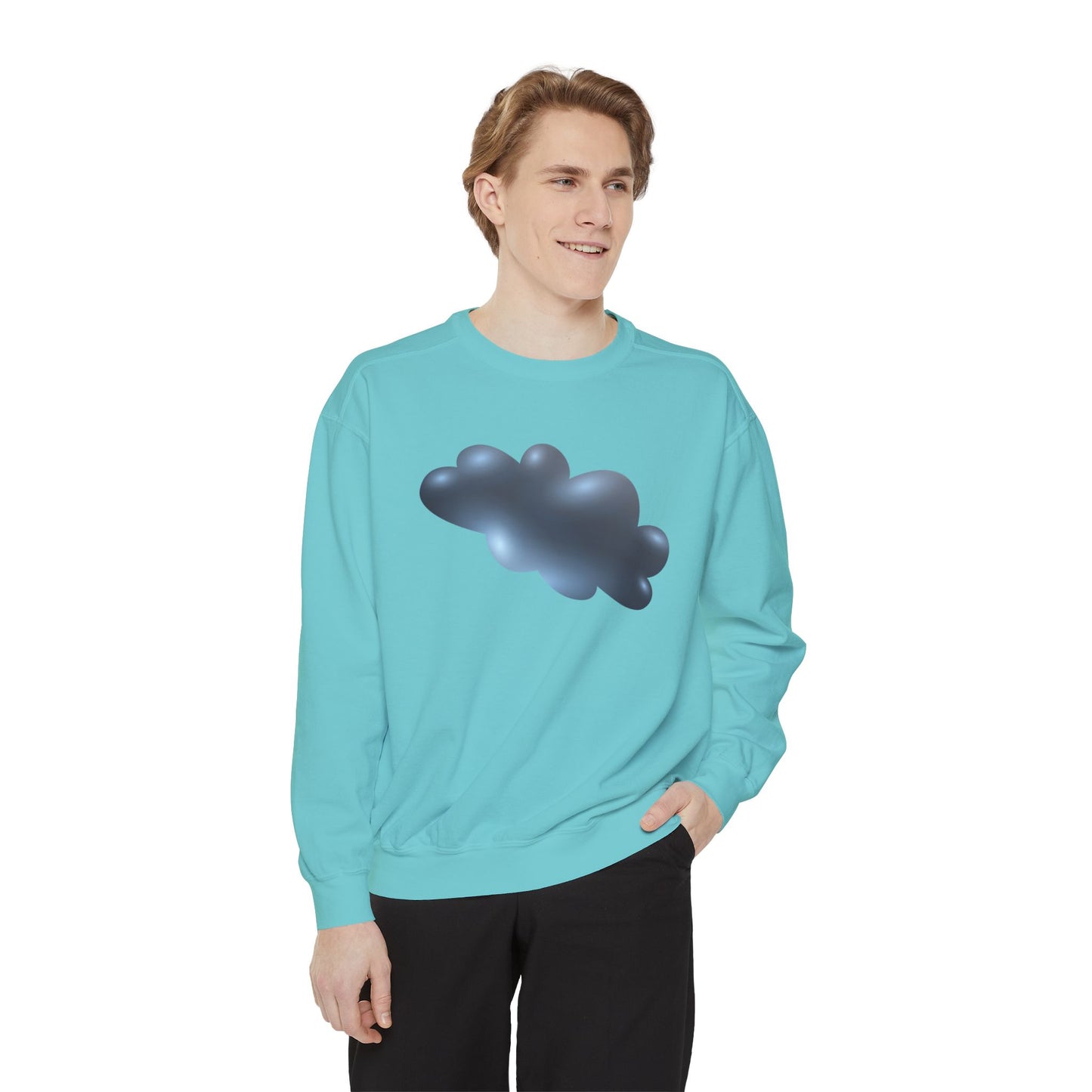 Unisex Garment-Dyed Sweatshirt Relaxed - Serene Cloudscape Dreamy Cloud