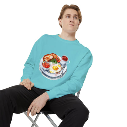 Unisex Garment-Dyed Sweatshirt - British Food Traditional Dishes and Culinary Delights