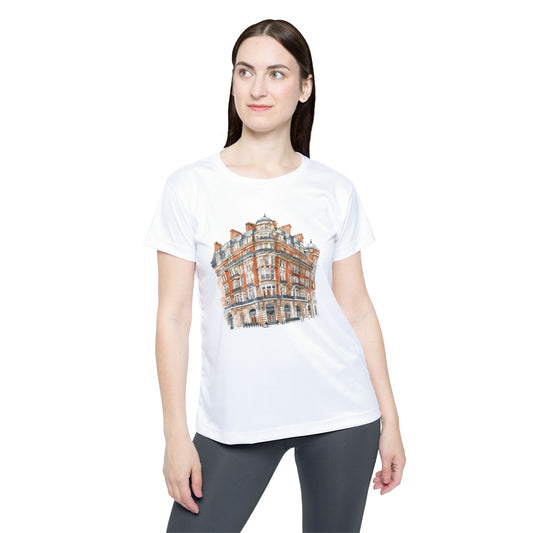 Stylish Women's Sports Jersey - British Bicycle Urban Architecture Design -