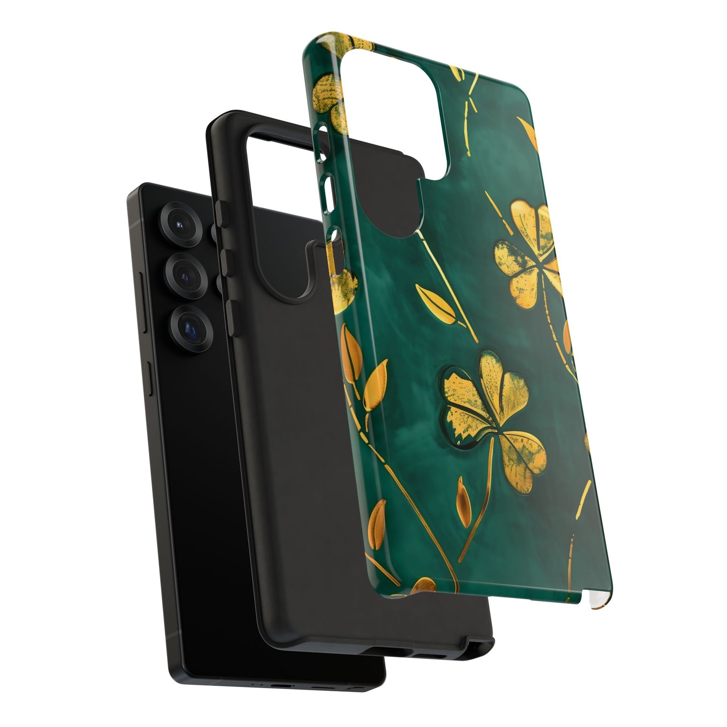 Floral Phone Case with Gold Accents, Tough Phone Cover, Stylish Phone Protector, Unique Gift for Her, Nature Lover Accessory