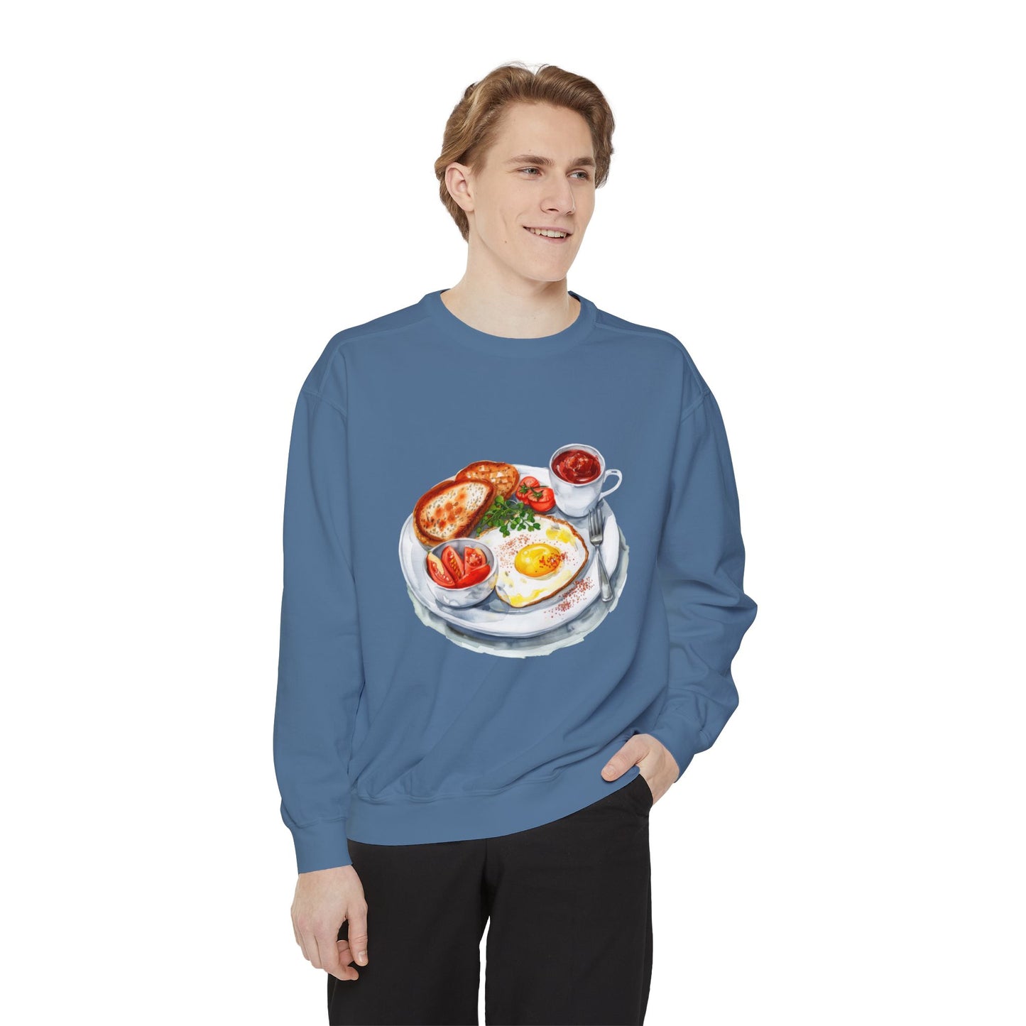 Unisex Garment-Dyed Sweatshirt - British Food Traditional Dishes and Culinary Delights
