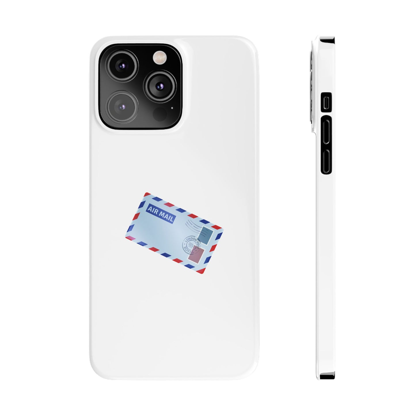 Vintage Air Mail Slim Phone Cases, Cute Phone Cover, Gift for Travelers, Retro Aesthetic, Postage Design