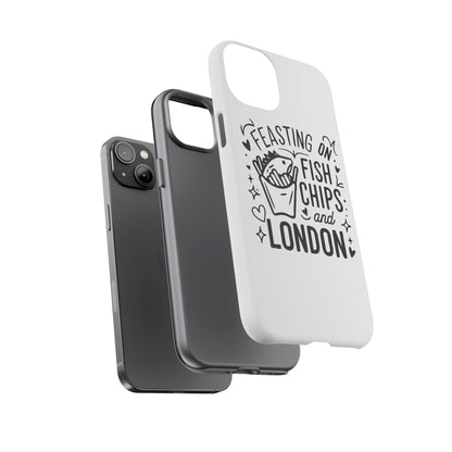 London Fish & Chips Phone Case | Fun Gift for Foodies, Travel Lovers, London Souvenir, Unique Accessories, Personalization Option