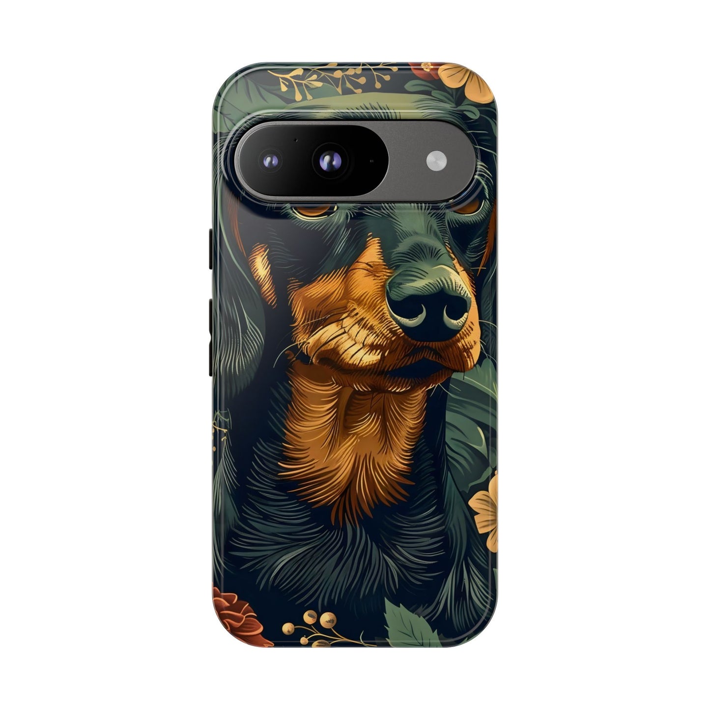 Dachshund Phone Case, Floral Pet Phone Cover, Dog Lover Gift, Tough Phone Case, Custom Dachshund Design, Unique Dog Owner Accessory