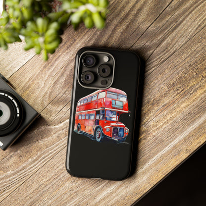 London Bus Phone Case, Tough iPhone Cover, Unique Gift for Travelers, Vintage Style Accessories, Holiday Present Idea