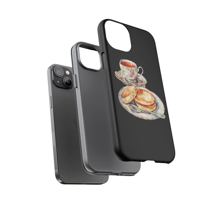 Tea Time Phone Case with Cookies Design, Cute Phone Cover, Gift for Tea Lovers, Kitchen Decor, Whimsical Style