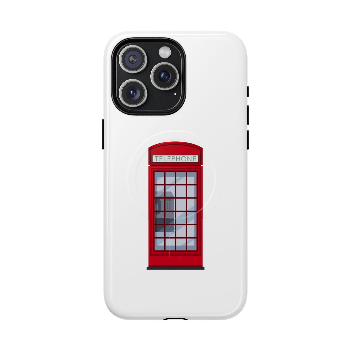 Vintage Phone Booth Magnetic Case, Tough Phone Cover, Unique Gift for Travelers, Retro Phone Accessories, Fun Custom Case