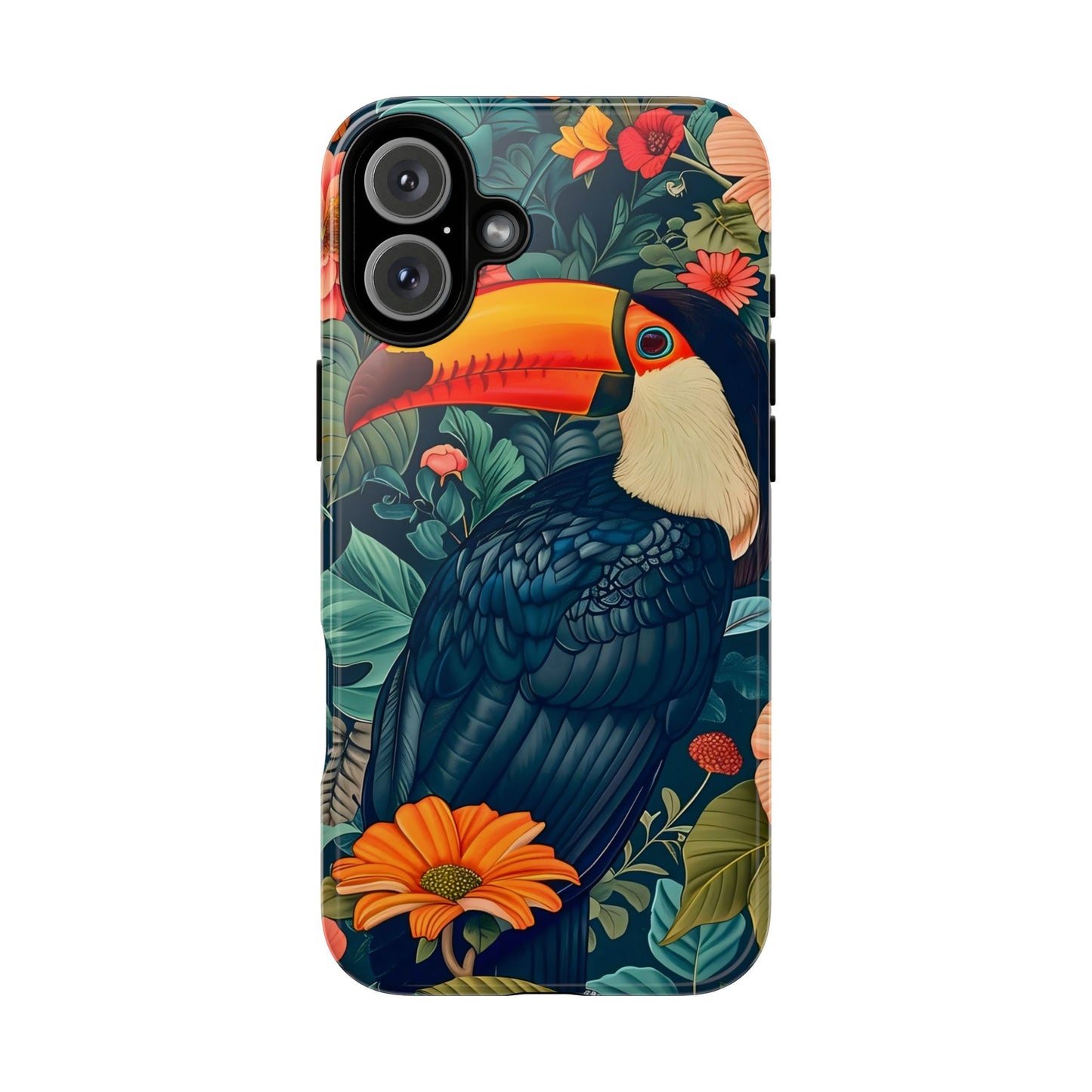 Tropical Toucan Phone Case - Cute Animal Design, Nature Lover Gift, Floral Pattern, Bird Lover Accessory, Summer Vibes