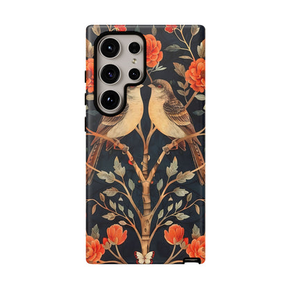 Floral Phone Case – Tough Cases with Bird Design, Unique Gift for Nature Lovers, Stylish Tech Accessory, Phone Cover, Artistic Case