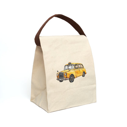 Yellow taxi Canvas Lunch Bag With Strap