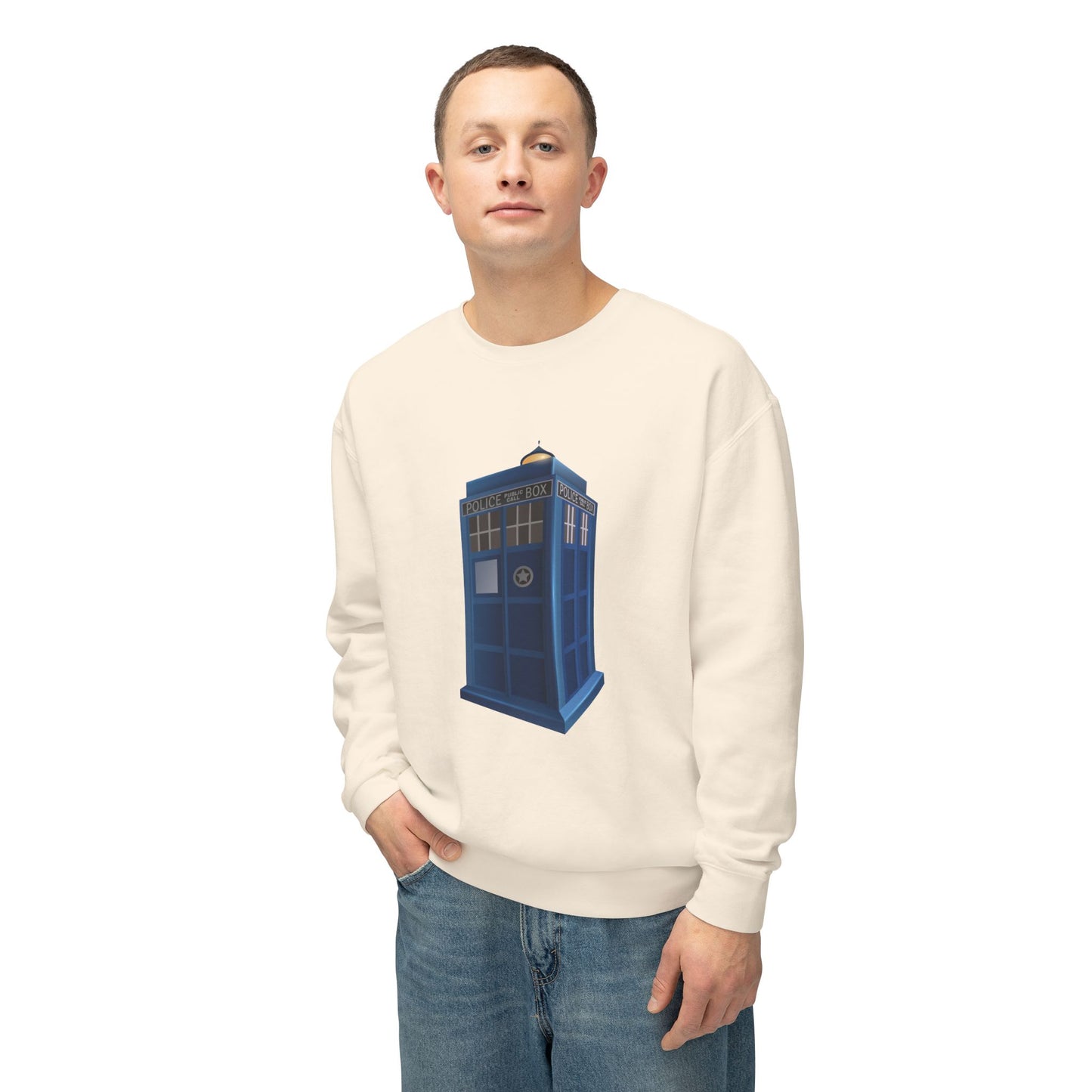 Unisex Lightweight Crewneck Sweatshirt - British Police Public Call Box