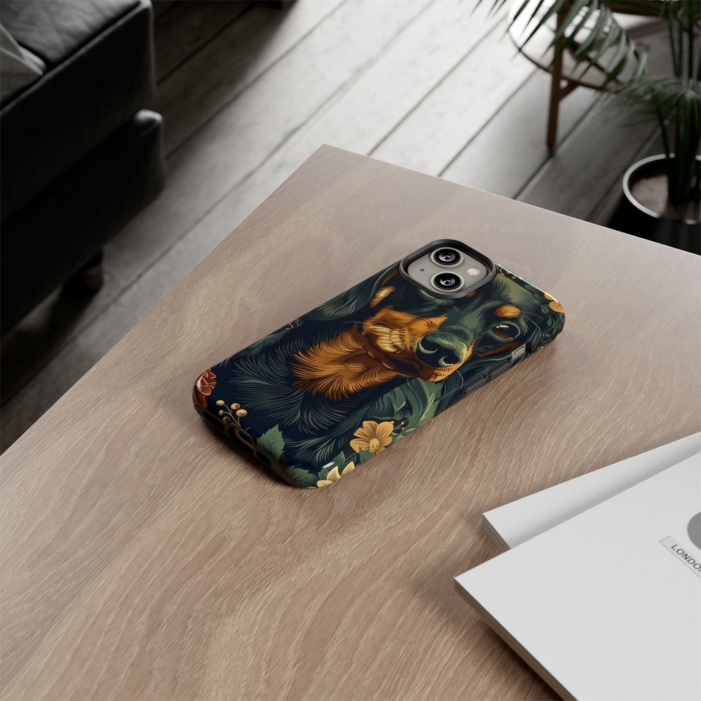 Dachshund Phone Case, Floral Pet Phone Cover, Dog Lover Gift, Tough Phone Case, Custom Dachshund Design, Unique Dog Owner Accessory