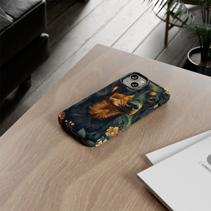 Dachshund Phone Case, Floral Pet Phone Cover, Dog Lover Gift, Tough Phone Case, Custom Dachshund Design, Unique Dog Owner Accessory