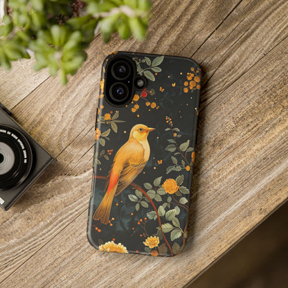 Floral Phone Case, Tough Cases with Bird Design, Nature Lover Gift, Stylish Protection, Birthday Present, Floral Phone Cover