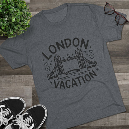 London Vacation Trendy Unisex Tri-Blend Crew Tee