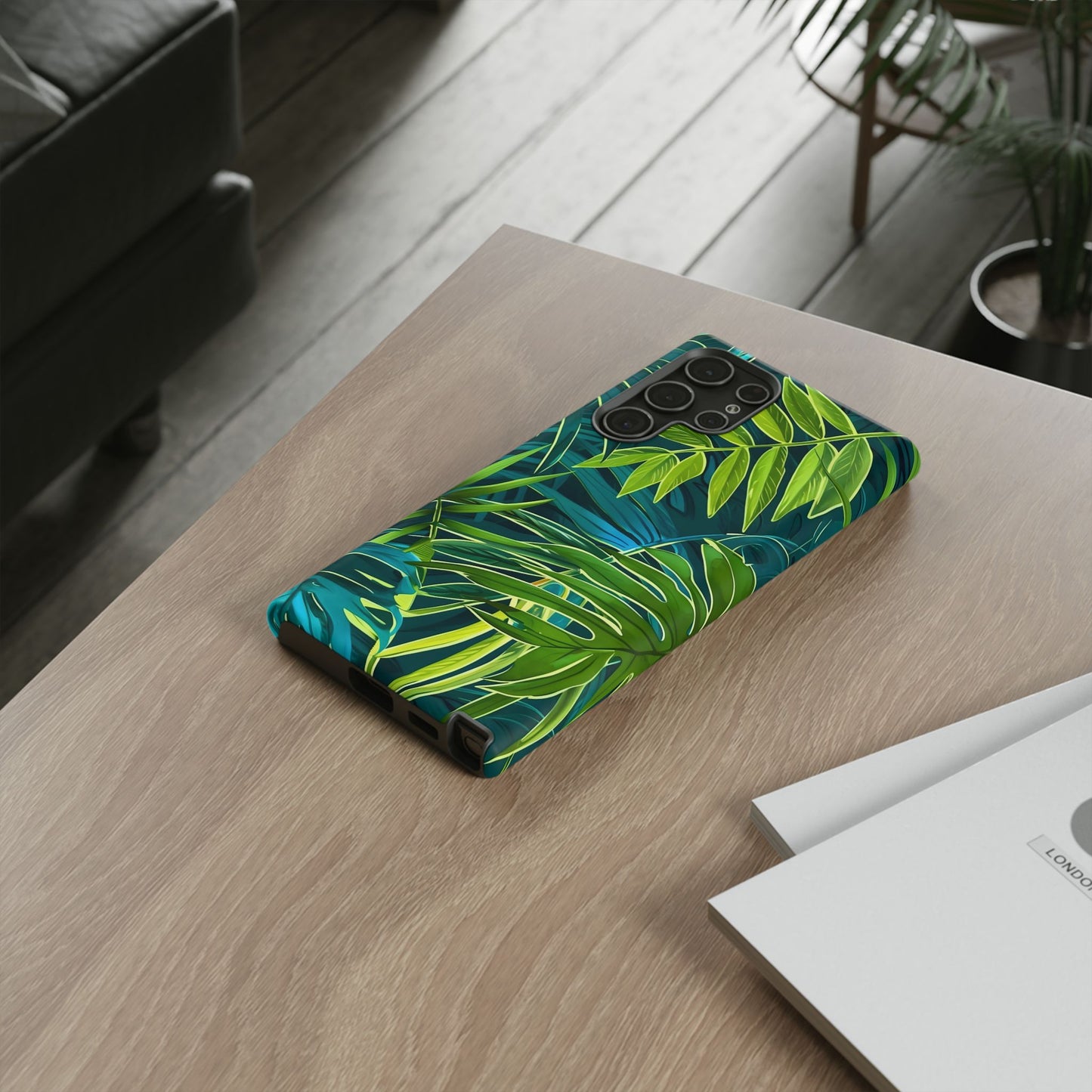 Tropical Phone Case - Durable Green Leaf Design, Eco-Friendly Gift, Trendy Accessory, Nature Lover's Case, Summer Vibes