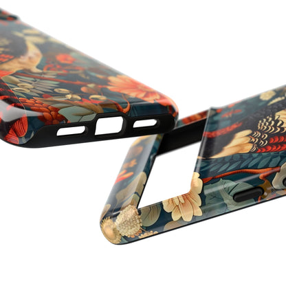 Nature-Inspired Phone Case with Floral Art, Tough Phone Cover, Protective Case, Gift for Nature Lovers, Unique Phone Accessory