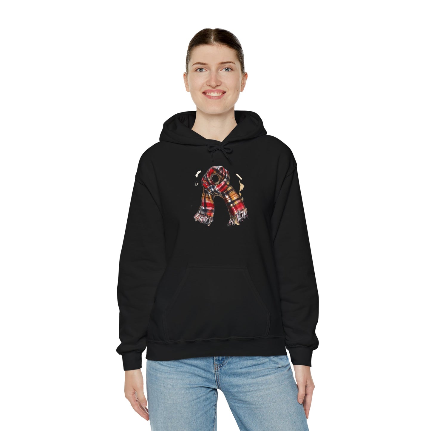 Unisex Heavy Blend™ Hooded Sweatshirt - Plaid British Scarf - Timeless Style and Classic Elegance