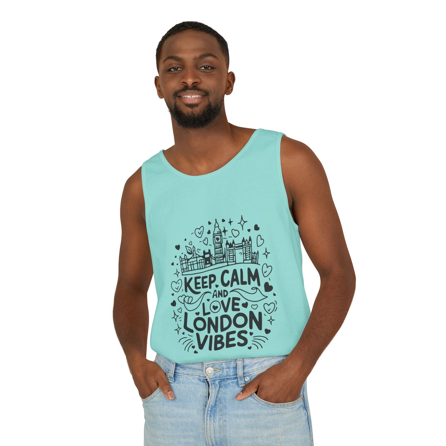 Unisex Garment-Dyed Tank Top - Keep calm and love London Vibes