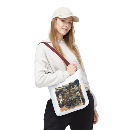 Cozy Coffee Shop Tote Bag | Art Tote for Cafe Lovers, Eco-Friendly Shopping Bag, Stylish Carry-All, Gift for Coffee Enthusiasts