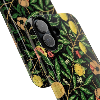 Tough Cases Phone Case, Floral Phone Cover, Tough Phone Protection, Gift for Plant Lovers, Black Background, Eco-Friendly Design