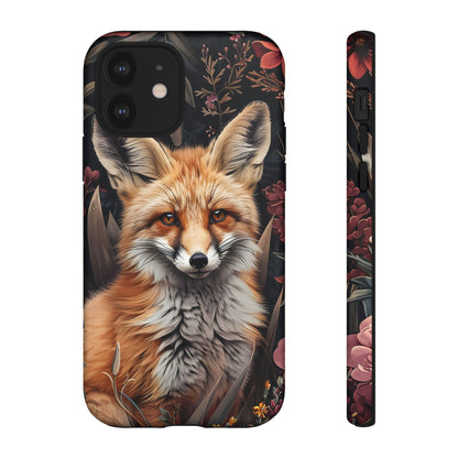 Fox Floral Phone Case, Tough Cases for Animal Lovers, Nature Themed Gift, Cute Phone Cover, Wild Fox Protector