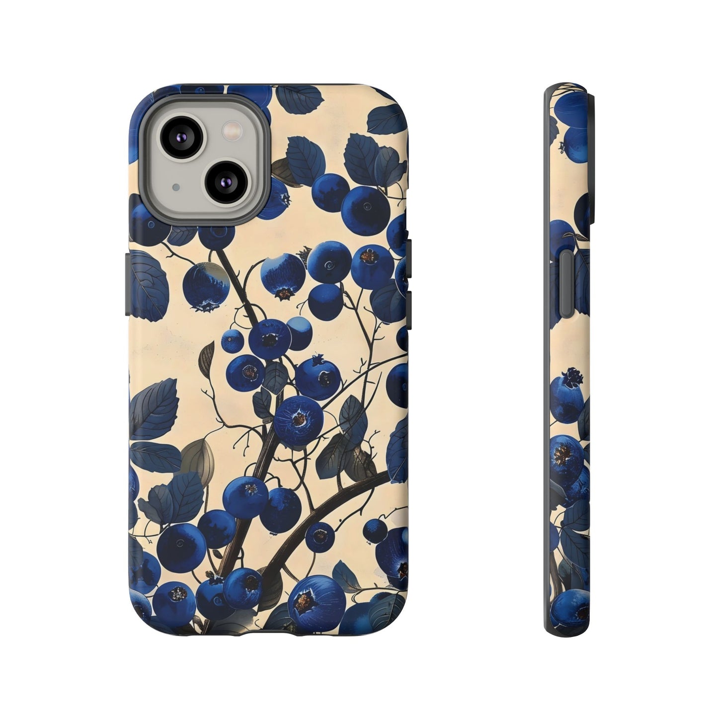 Blue Berry Tough Phone Case, Floral Phone Cover, Stylish Protective Case, Unique Gift for Her, Phone Accessories