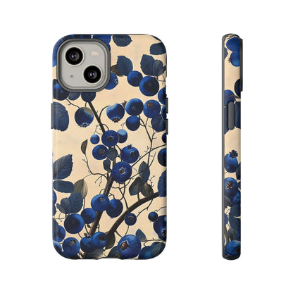 Blue Berry Tough Phone Case, Floral Phone Cover, Stylish Protective Case, Unique Gift for Her, Phone Accessories