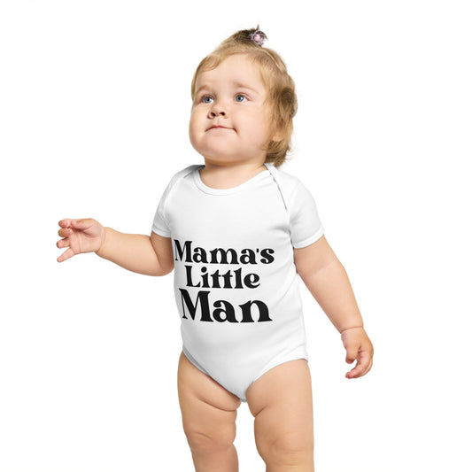 Mama's Little Man Short Sleeve Baby Bodysuit - Perfect for Newborns & Infants