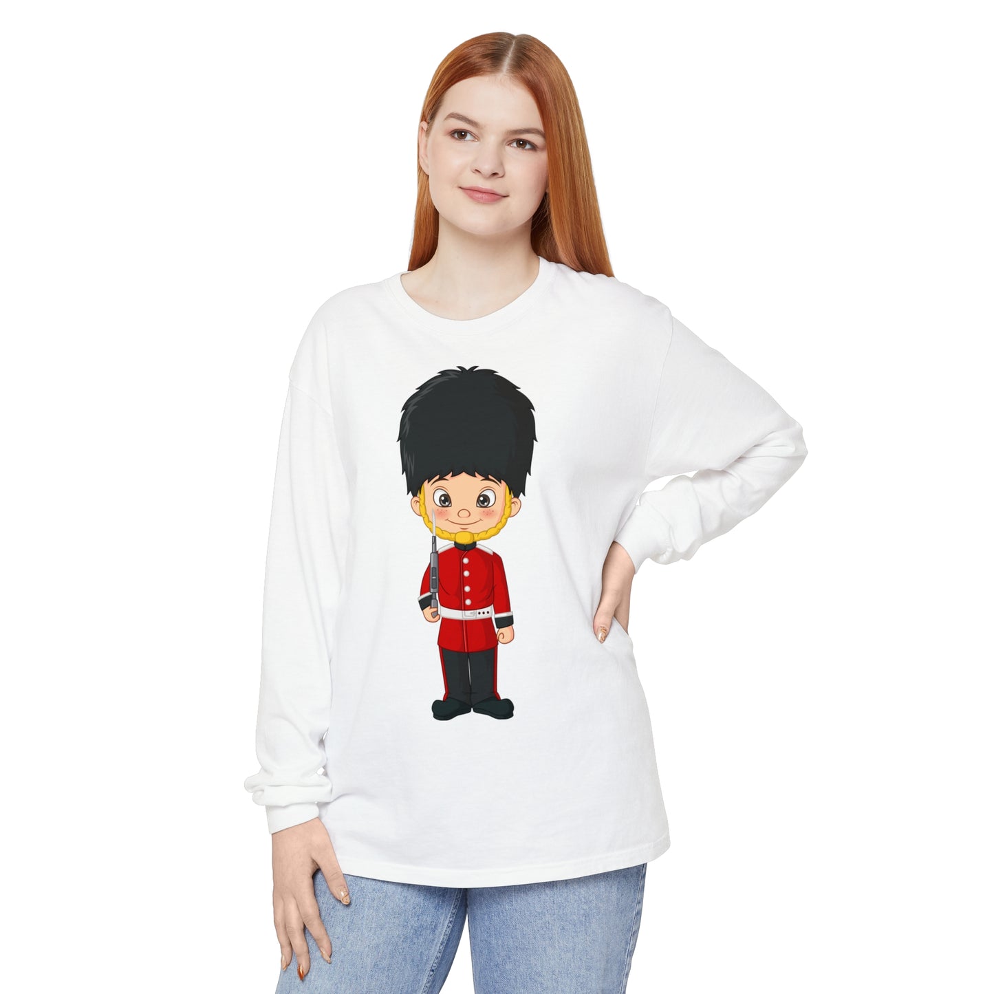 Unisex Garment-dyed Long Sleeve T-Shirt - Cornwall’s Prid - Red Jacket at the Army Museum