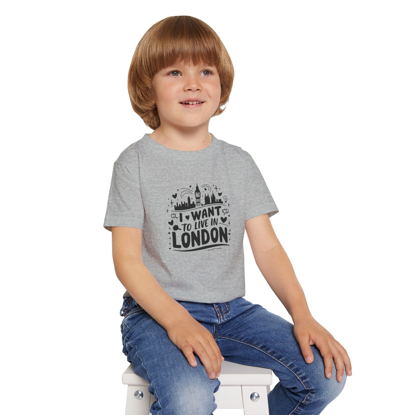 Toddler T-Shirt - I want to live in London - Cute Cotton Tee for Kids