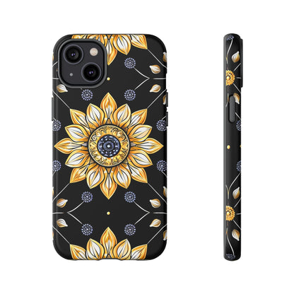 Floral Phone Case with Mandala Design, Tough Cases for iPhone & Samsung, Boho Style, Gift for Her, Unique Accessories