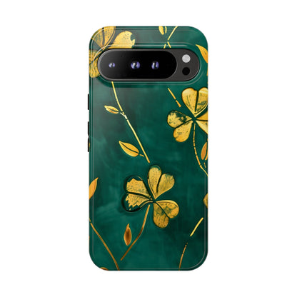 Floral Phone Case with Gold Accents, Tough Phone Cover, Stylish Phone Protector, Unique Gift for Her, Nature Lover Accessory