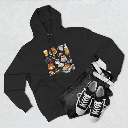 Vintage England Icons Trendy Three-Panel Fleece Hoodie