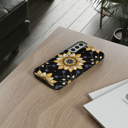 Floral Phone Case with Mandala Design, Tough Cases for iPhone & Samsung, Boho Style, Gift for Her, Unique Accessories