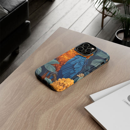 Tropical Parrot Phone Case - Tough Cases, Colorful Phone Cover, Nature Lover Gift, Floral Design, Bird Lover Accessory