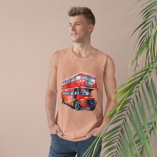 Unisex Barnard Tank - London Transport English Bus - Iconic Red Double-Decker