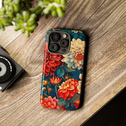 Floral Phone Case - Vibrant Tough Cases, Stylish Floral Cell Phone Cover, Gift for Her, Trendy Phone Accessory, Flower Design