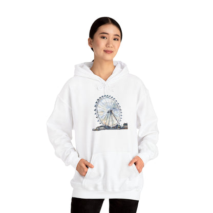 Unisex Heavy Blend™ Hooded Sweatshirt - London Eye - Iconic Ferris Wheel