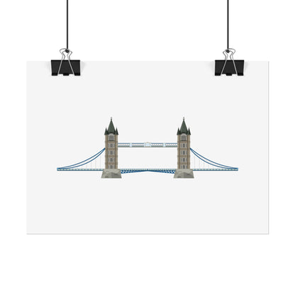 Tower Bridge Rolled Poster, London City Decor, Wall Art, Gift for Travelers, Home Aesthetic, UK Wall Art