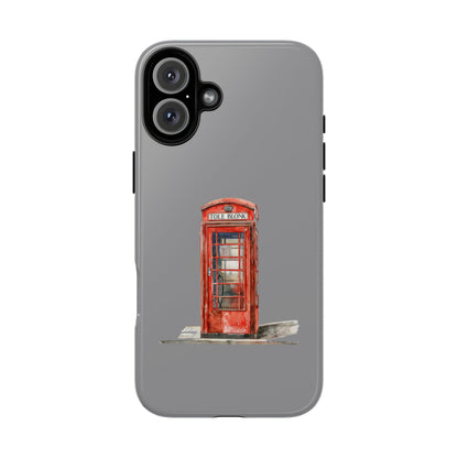 Red Phone Booth Phone Case, Vintage Style Case, Tough Cases for Gifts, Quirky Phone Accessories, Travel Lover's Gift