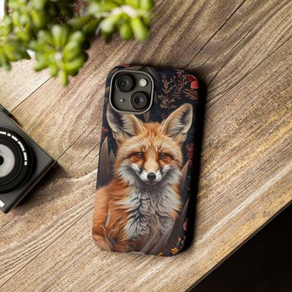 Fox Floral Phone Case, Tough Cases for Animal Lovers, Nature Themed Gift, Cute Phone Cover, Wild Fox Protector