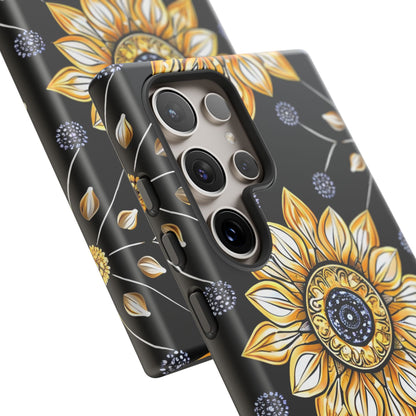 Floral Phone Case with Mandala Design, Tough Cases for iPhone & Samsung, Boho Style, Gift for Her, Unique Accessories