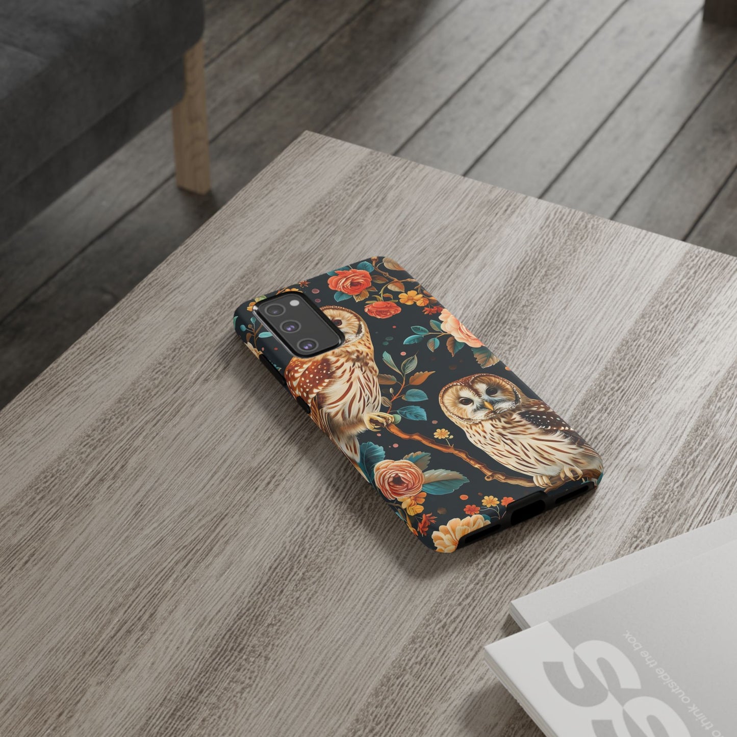 Owl Phone Case with Floral Design, Tough Phone Cover for Nature Lovers, Gift for Bird Enthusiasts, Stylish Protection for Smartphones, [...]