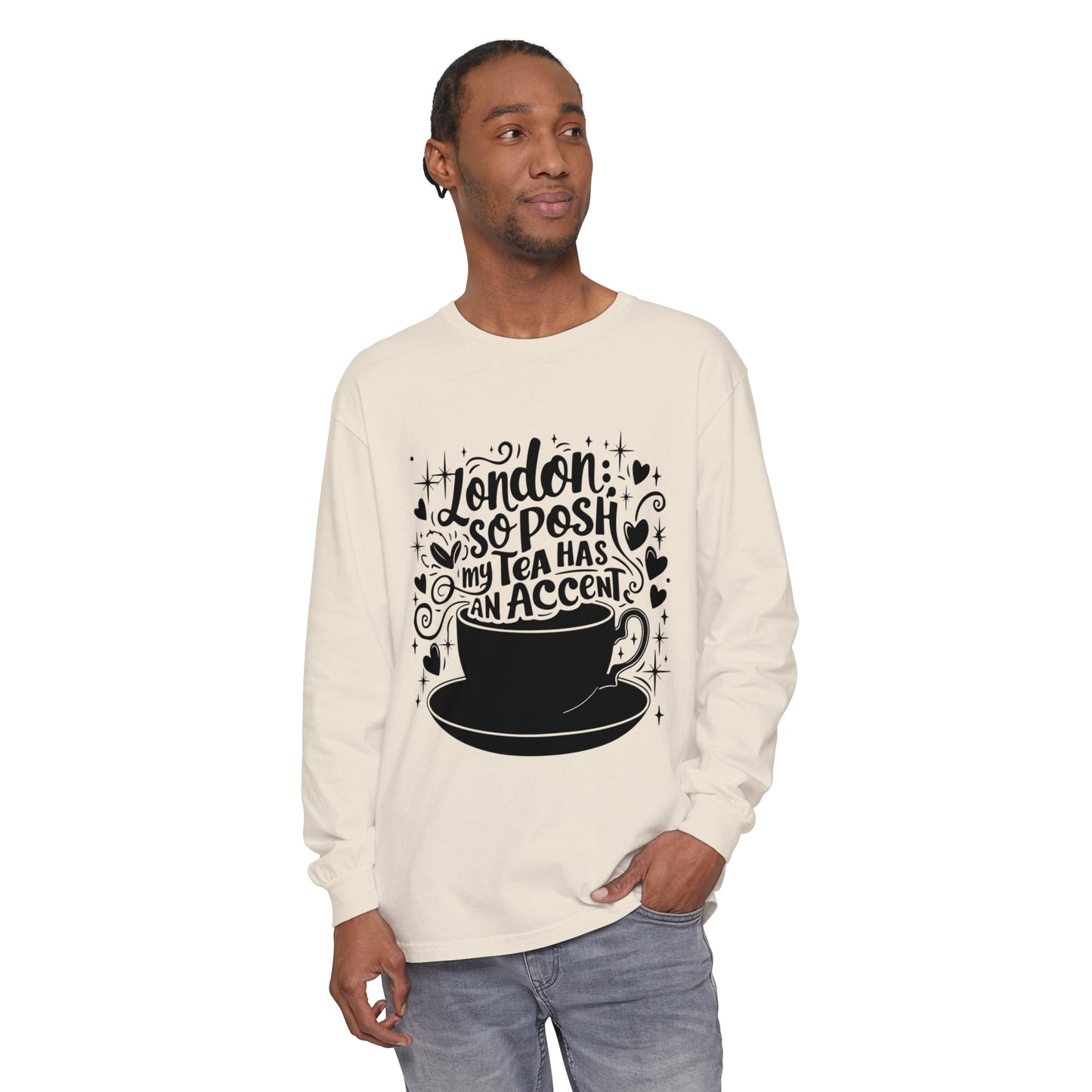 Unisex Garment-dyed Long Sleeve T-Shirt - London's Nostalgic Tea