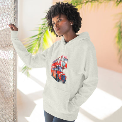 Three-Panel Fleece Hoodie - Rolling London - The Iconic Double-Decker
